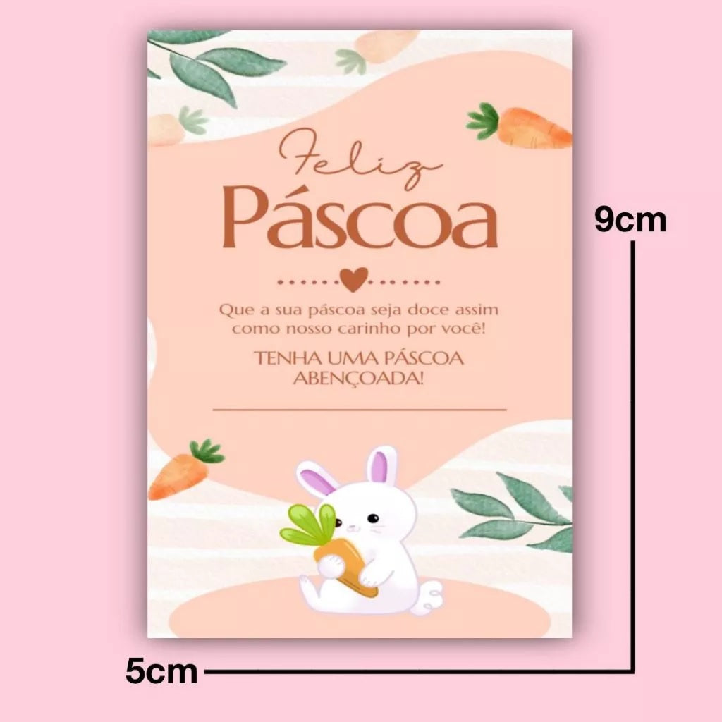 Kit 50 Cartões de Agradecimento ao Cliente - Páscoa