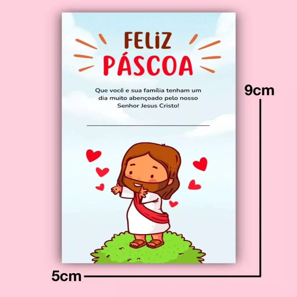Kit 50 Cartões de Agradecimento ao Cliente - Páscoa