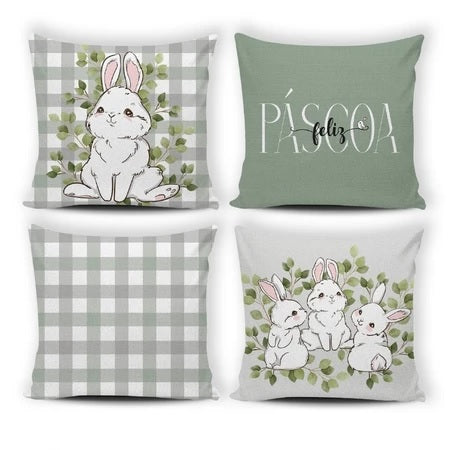 Kit - 4 Capas de Almofadas de Páscoa Decorativas