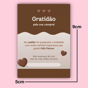 Kit 50 Cartões de Agradecimento ao Cliente - Páscoa